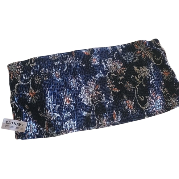 Old Navy Plus Size Floral Blue Tube Swim Top - Picture 2 of 2